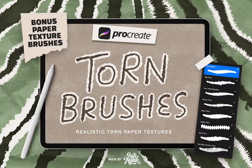 Procreate-torn-paper-brushes-bonus