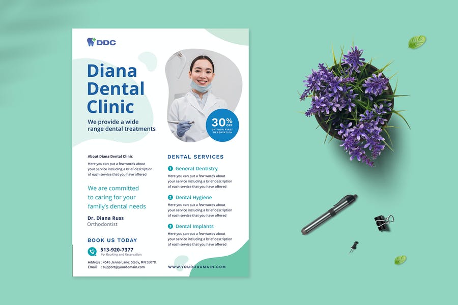 Professional Clinic Flyer PSD