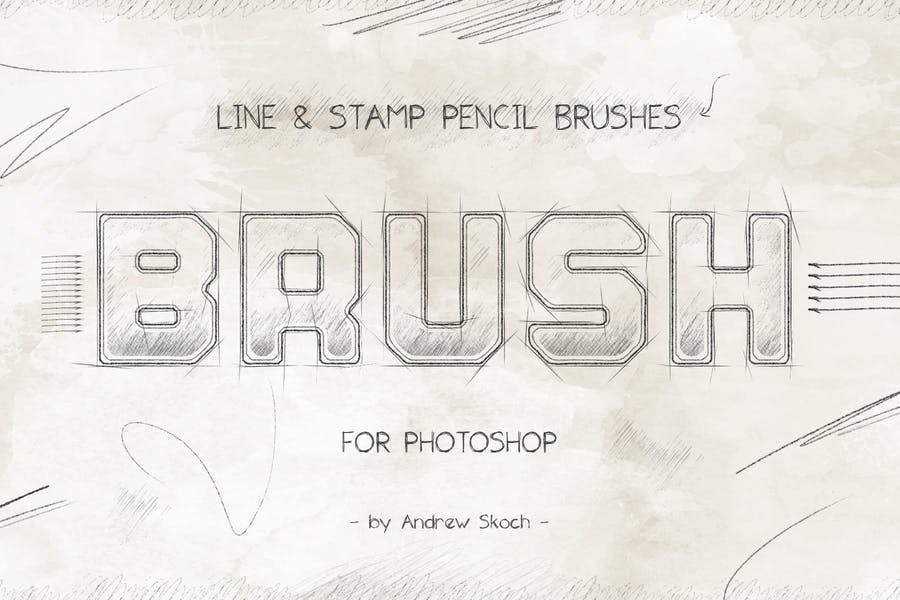 Professional Pencil Line and Sketch Brushes