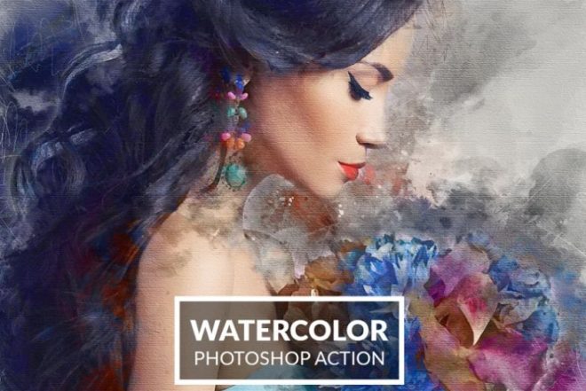 download action photoshop watercolor