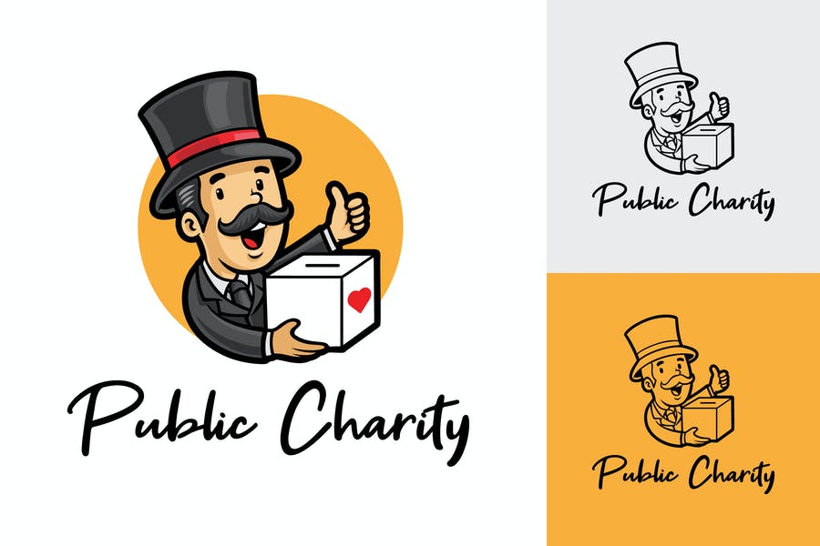 Public Charity Mascot Logo