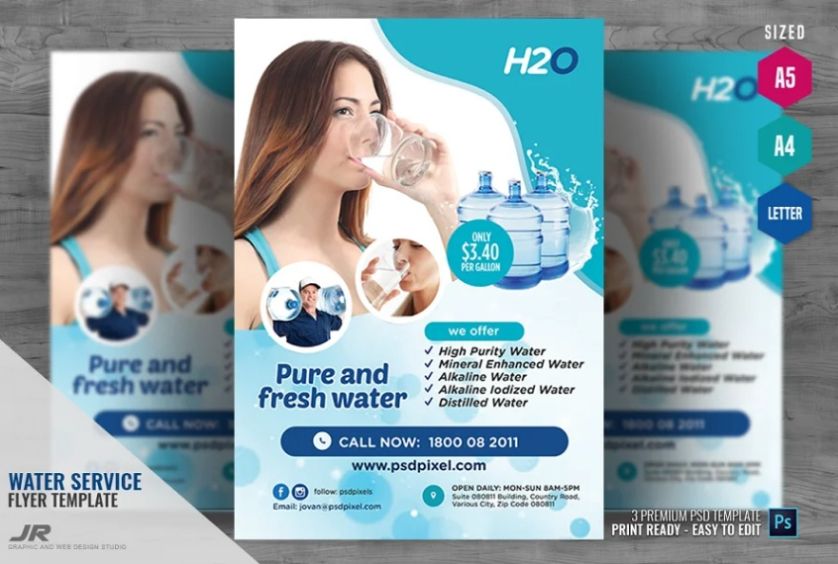 Pure Water Delivery Flyer PSD