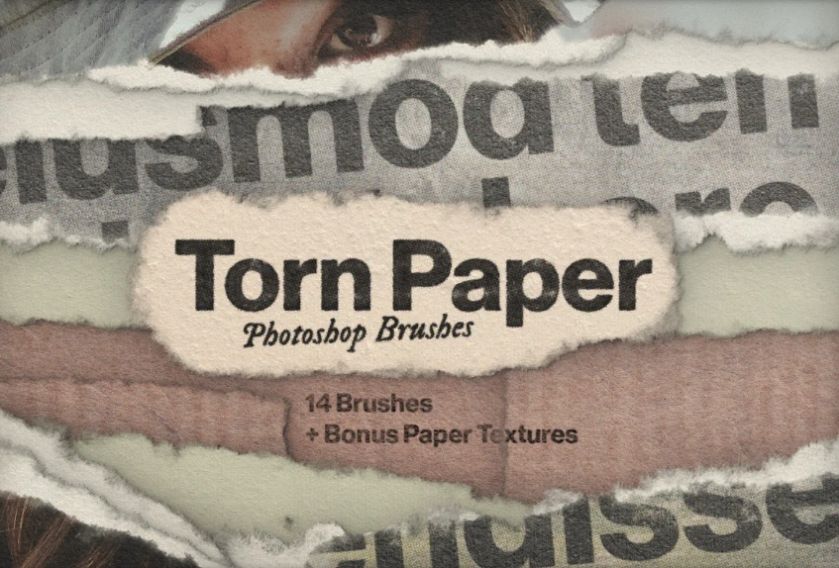 Realistic Torn Paper Brushes