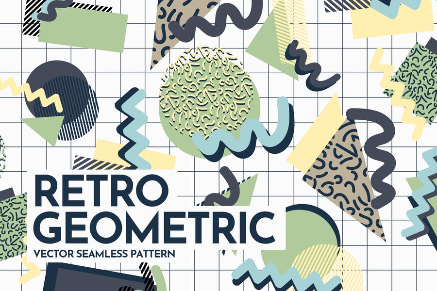 Retro Geometric Seamless Vectors