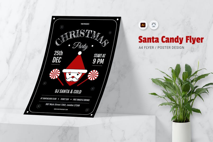 Santa Candy Flyer Design