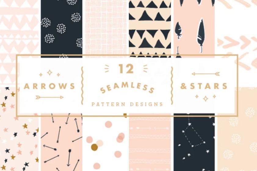 Seamless Arrows and Stars Pattern