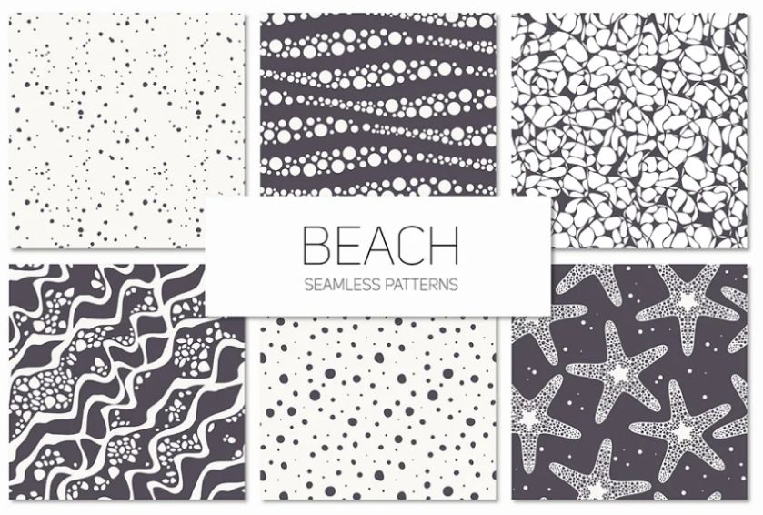 Seamless Beach Patterns Set