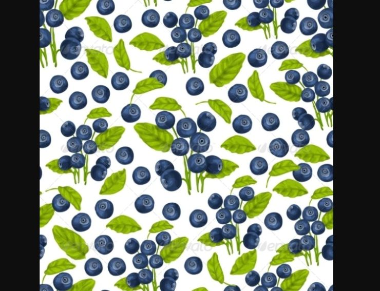 Seamless Forest Blueberry Pattern Design