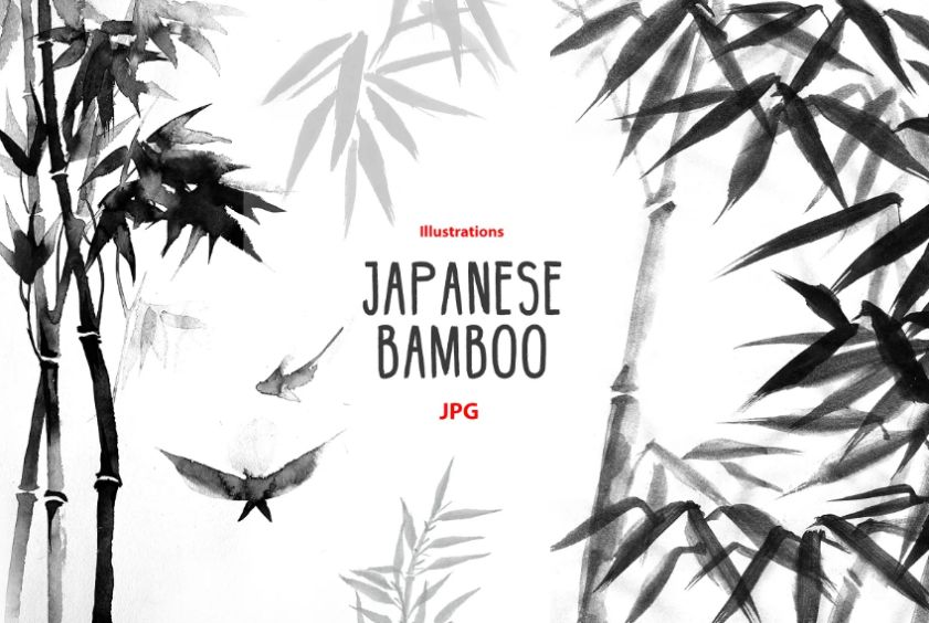 Seamless Japanese Bamboo Illustrations