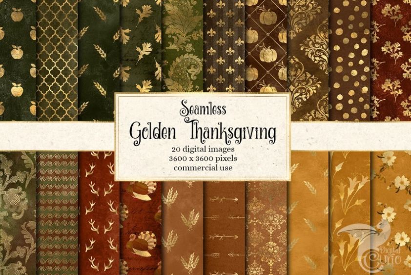 Seamless Thanksgiving Pattern Designs