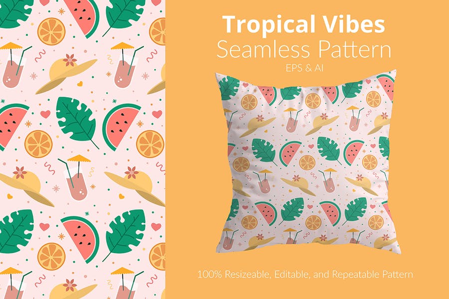 Seamless Tropical Pattern Designs