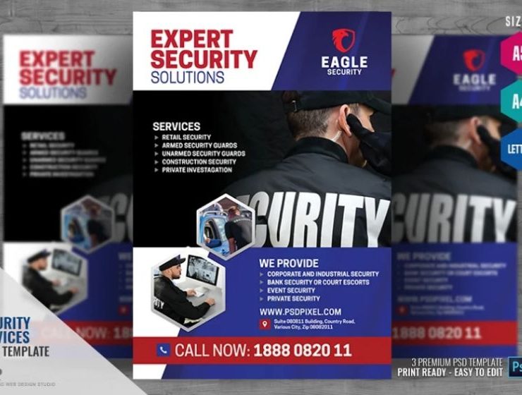 15+ Security Services Flyer Template PSD Download