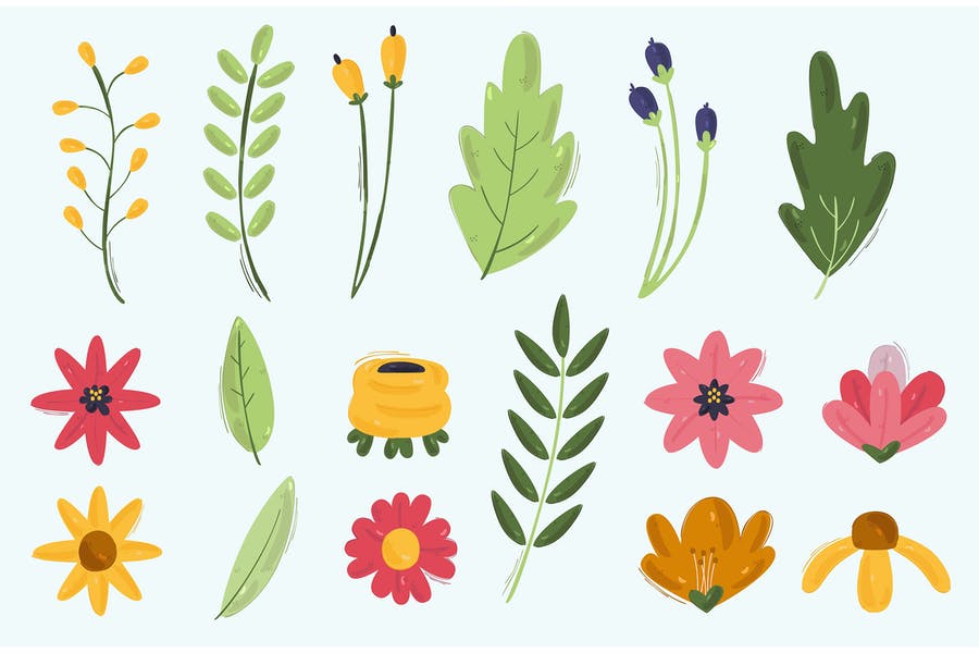 Spring Flower Vector Illustrations