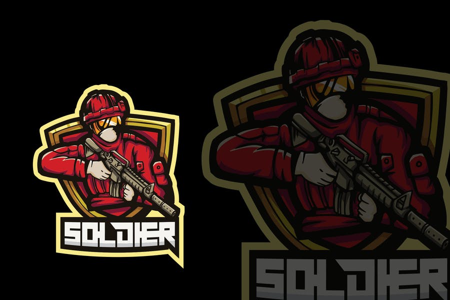 Squad Shooter Logo Template