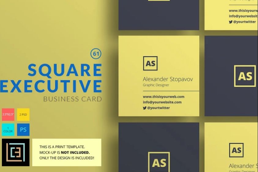 Square Executive Business Cards