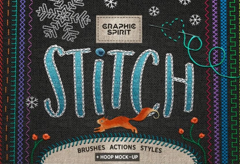 Stitch Photoshop Actions and Brushes