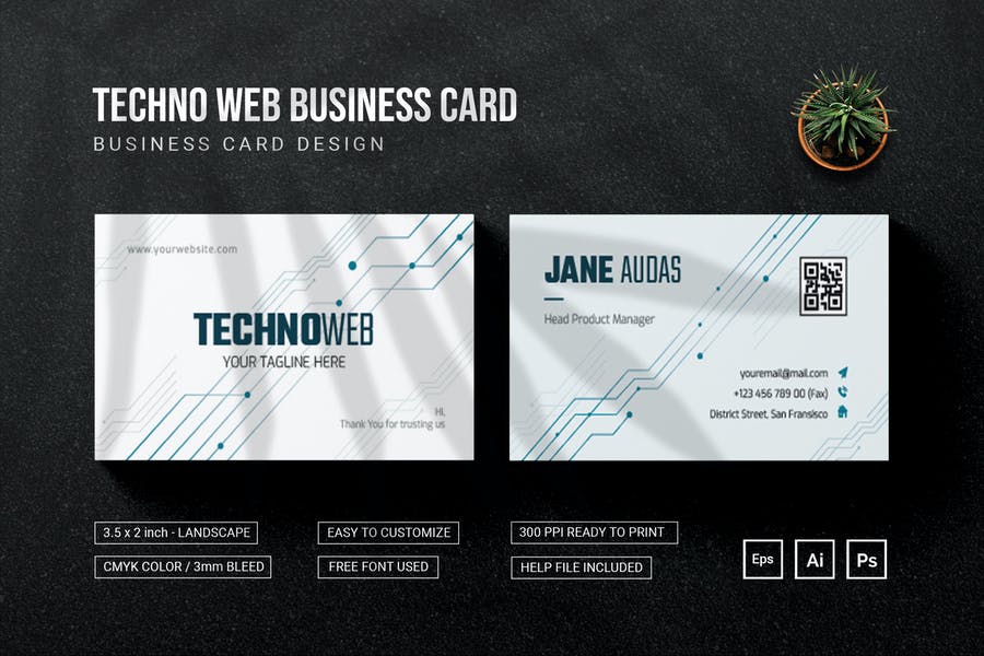 Techno Style Business Card