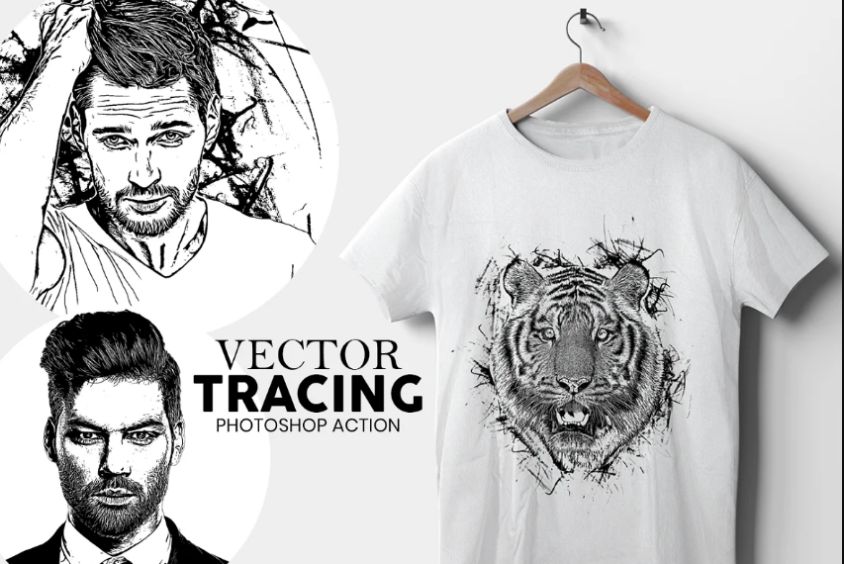 Vector tracing Photoshop Effect