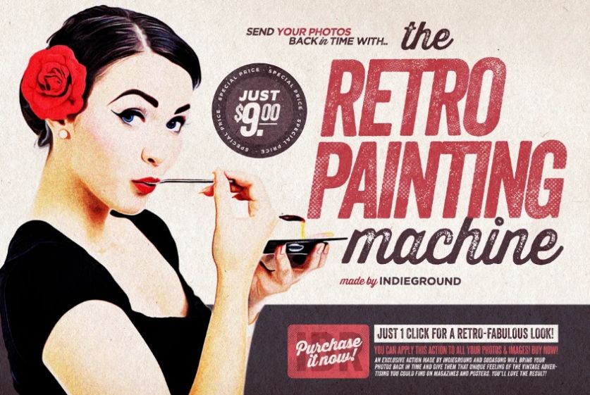 Vintage Painting Ad Effect
