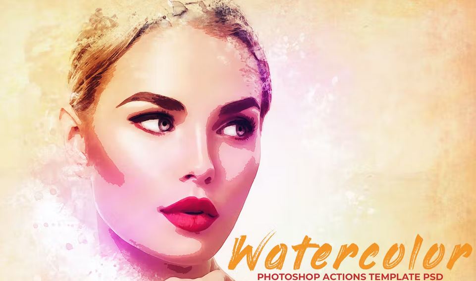 Watercolor Photoshop PSD Template
