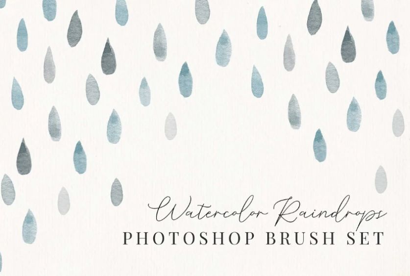 Watercolor Raindrop Brush Set