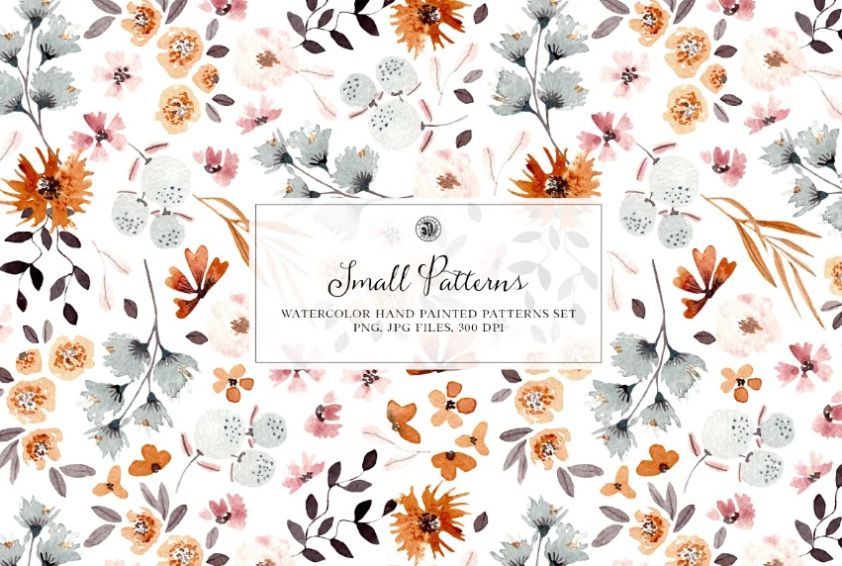 Watercolor Small Flower Patterns