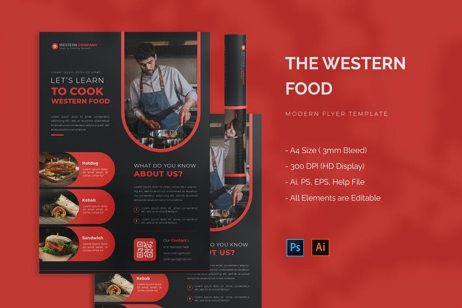 Western Food Flyer Design