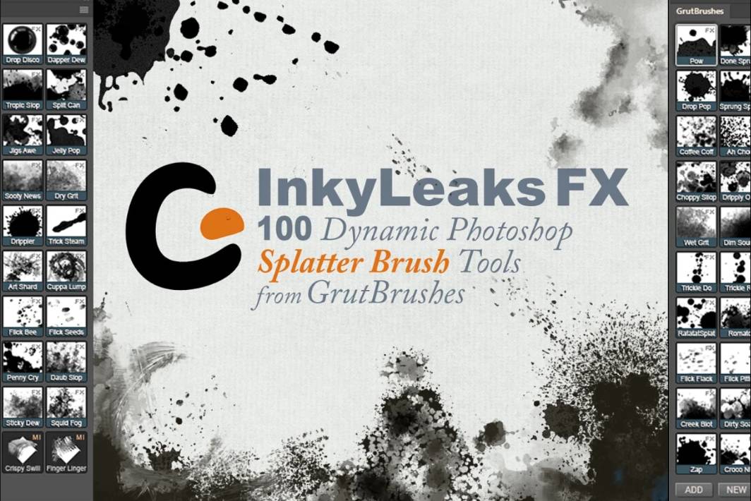 Inky Splatter Brushes for Photoshop