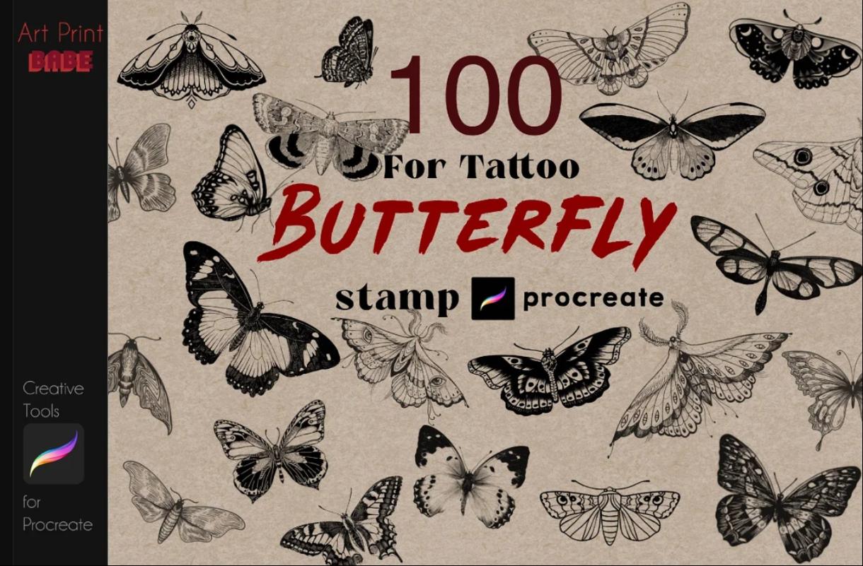 Tattoo Butterfly Stamp Brushes