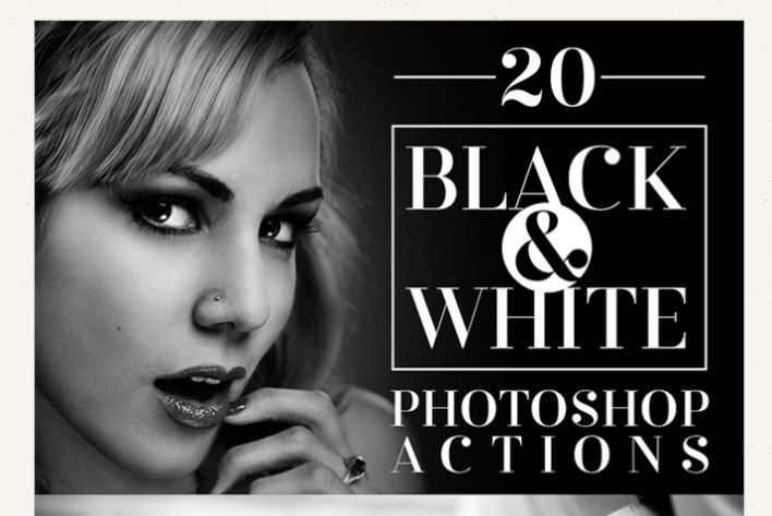 20 Free Black and White PS Actions