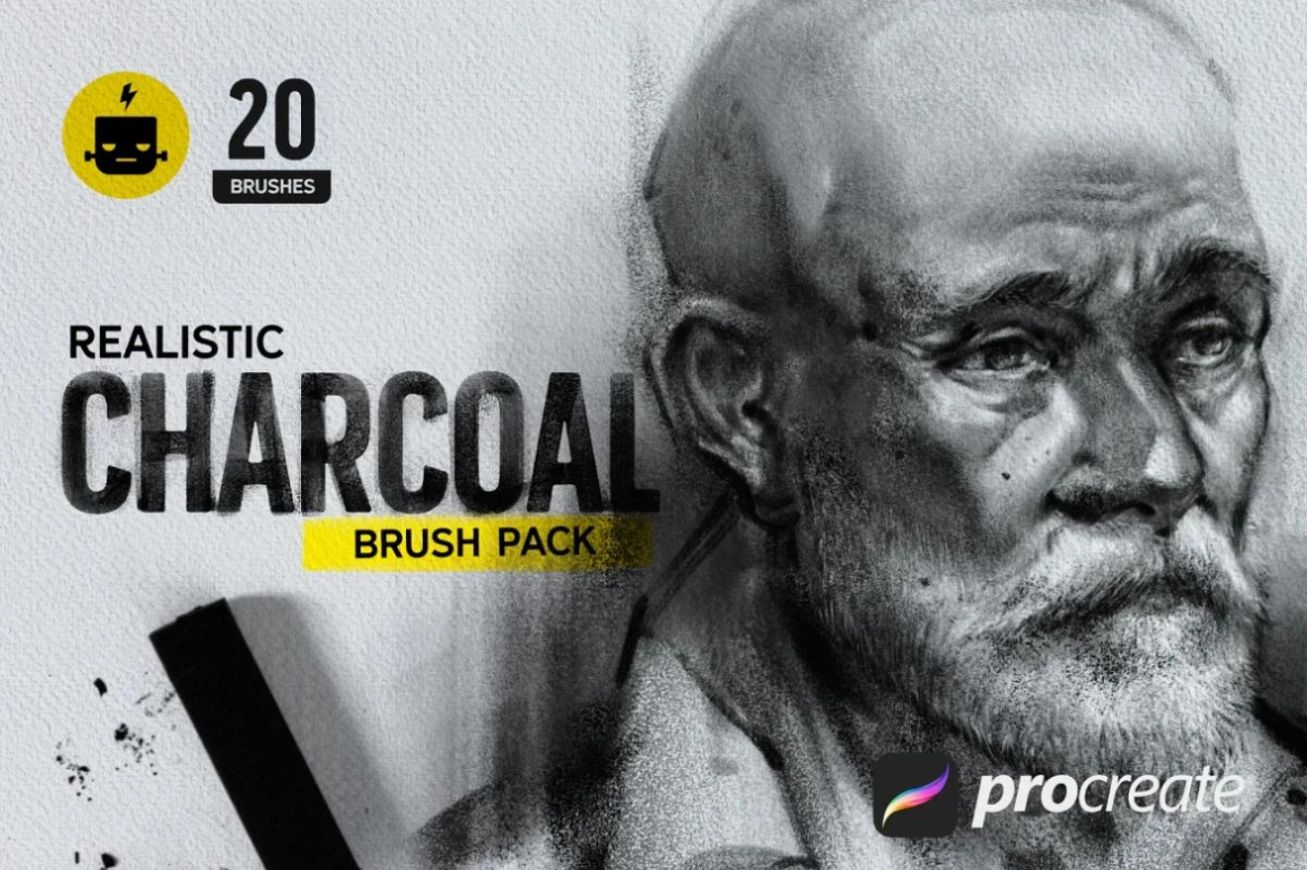 Realistic Charcoal Brush Pack