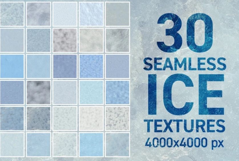 30 Seamless Ice Textures Pack