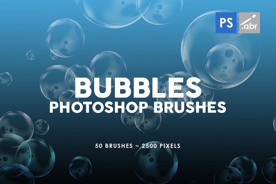 50 Bubble Photoshop Brushes Set