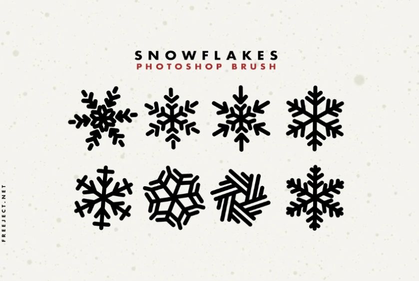 50 Unique Snowflakes Brushes Set