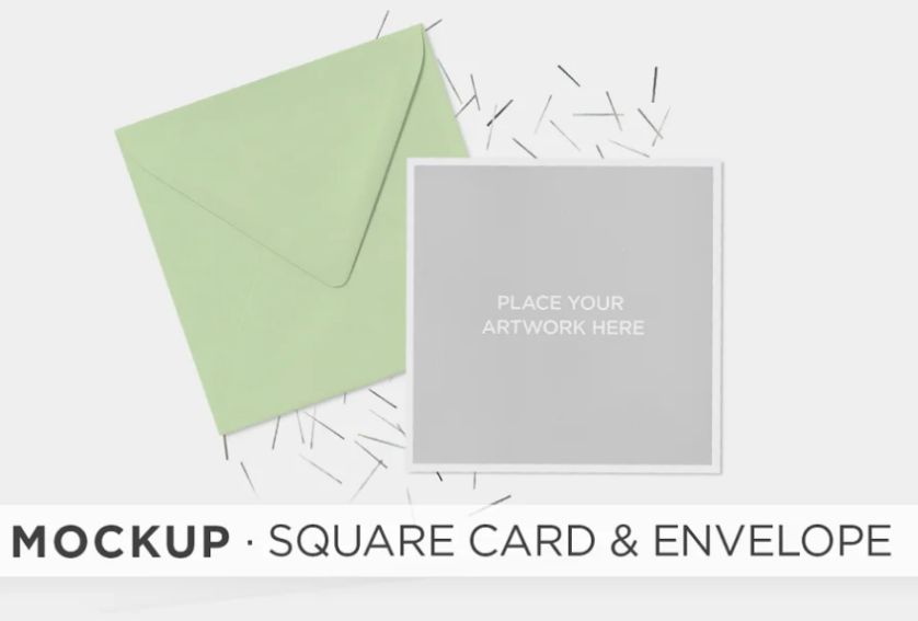 6 Card and Envelope Mockup