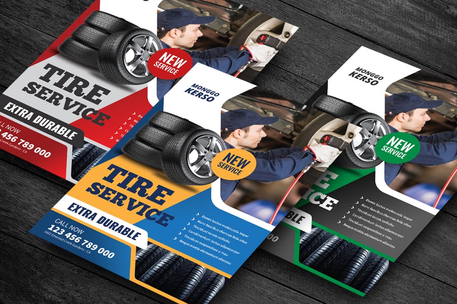 A4 Tire Services Flyer Template