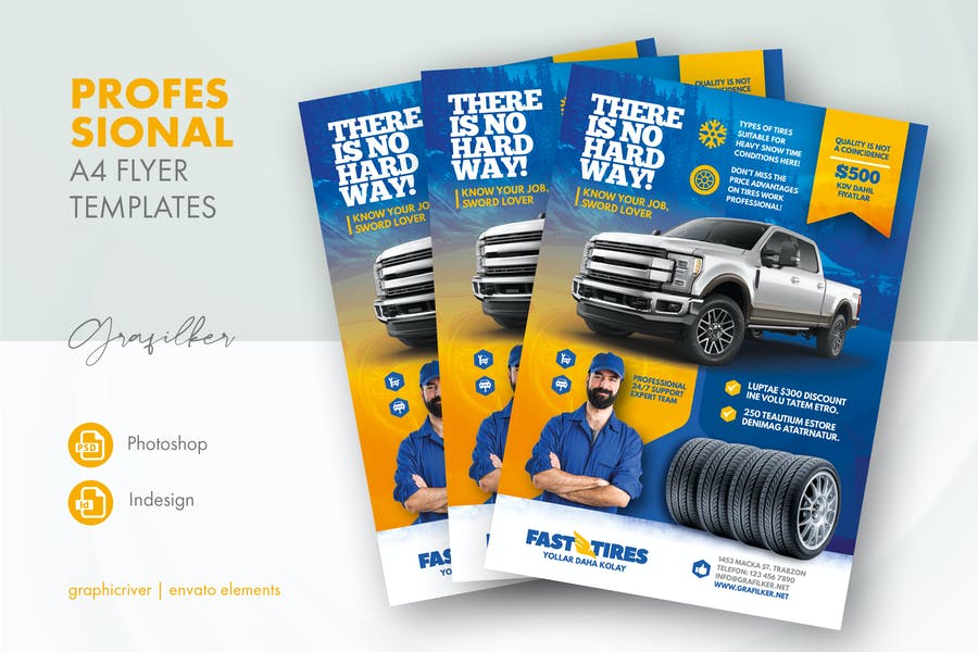 A4 Tire Shop Promotional Flyer
