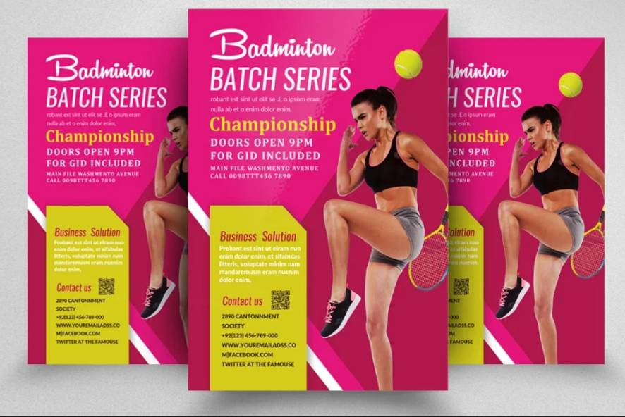 Badminton Championship Flyer Template