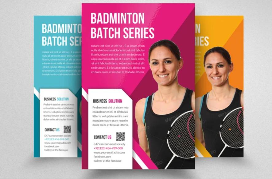 Badminton Match Flyer Template