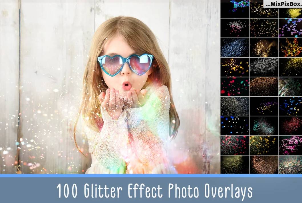 Blowing Glitter Photo Overlays