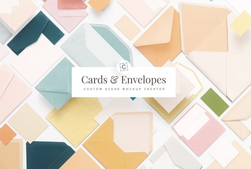 Cards and Envelopes Mockup Scenes