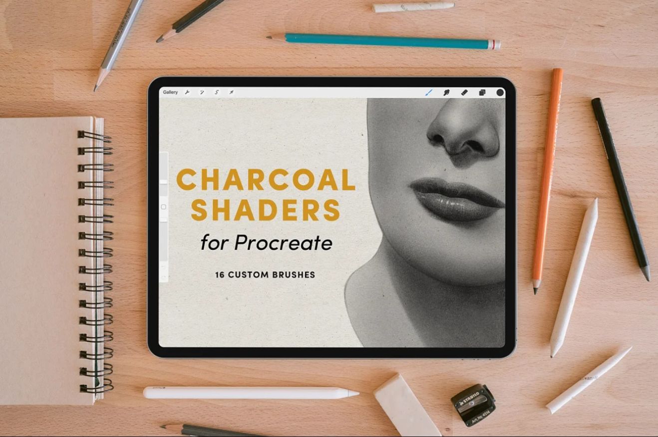 Charcoal Shaders Procreate Brushes Pack