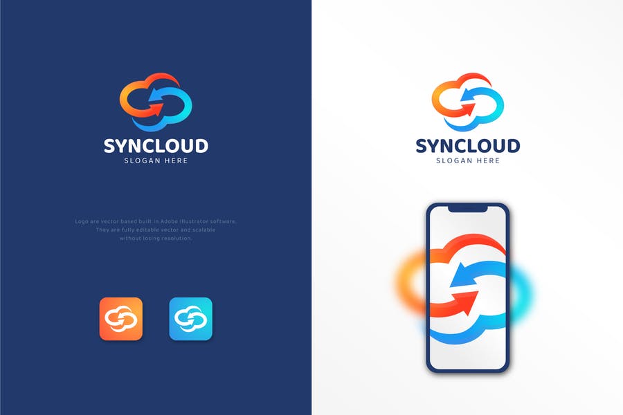 Cloud Sharing Logo Template