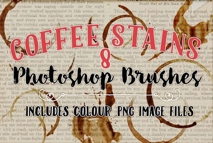 Colored Coffee Stains Brush Set
