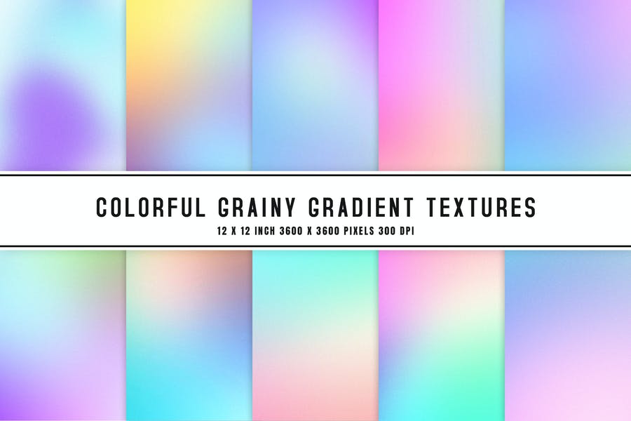 Colorful Grainy Backgrounds Set