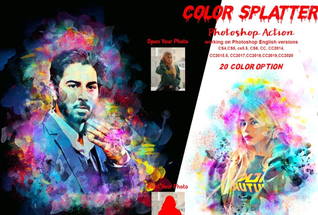 Colorful Splatter PS Effect