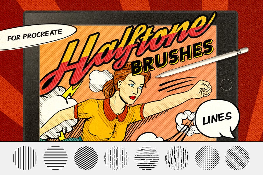 Comic Lines Photoshop Brushes