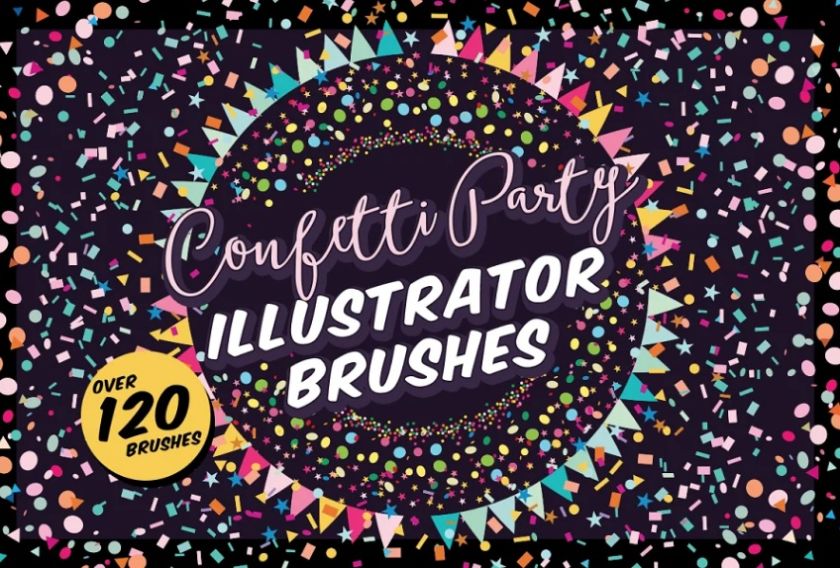 Confetti Party Illustration Brushes