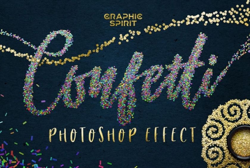 gold confetti photoshop action free download