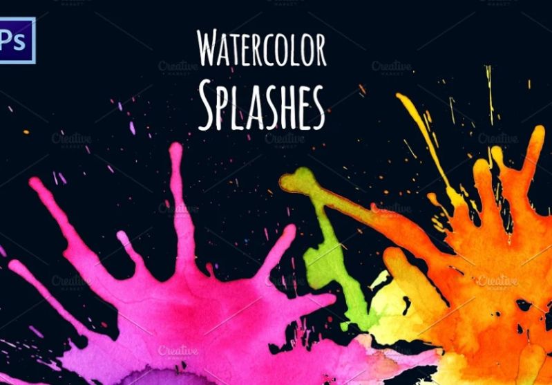 Creative Watercolour Splash Brush Set